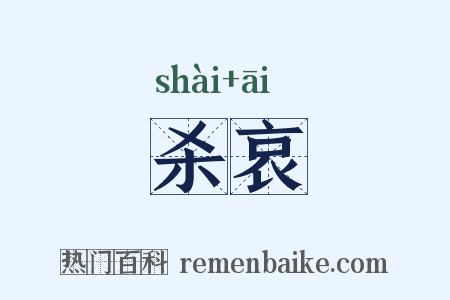 杀哀是什么意思的图片